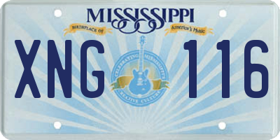 MS license plate XNG116