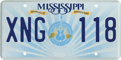 MS license plate XNG118