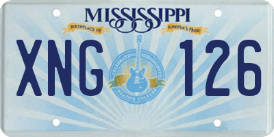 MS license plate XNG126