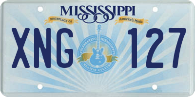 MS license plate XNG127