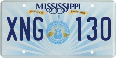 MS license plate XNG130