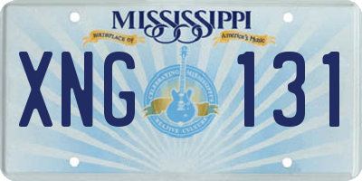 MS license plate XNG131