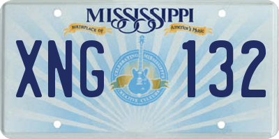 MS license plate XNG132