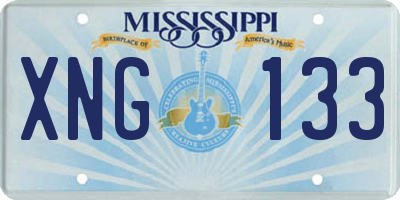 MS license plate XNG133