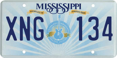 MS license plate XNG134