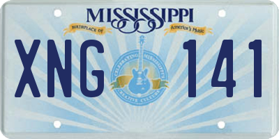 MS license plate XNG141