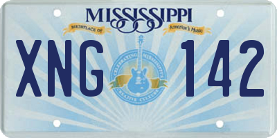 MS license plate XNG142