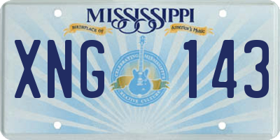 MS license plate XNG143