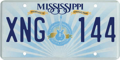 MS license plate XNG144