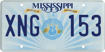 MS license plate XNG153