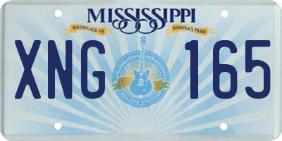 MS license plate XNG165