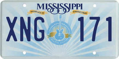 MS license plate XNG171