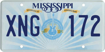 MS license plate XNG172