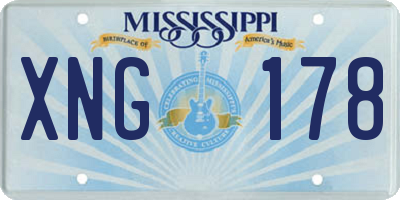 MS license plate XNG178