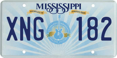 MS license plate XNG182