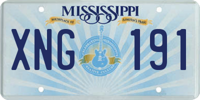MS license plate XNG191