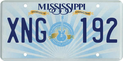 MS license plate XNG192