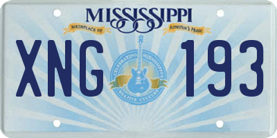 MS license plate XNG193