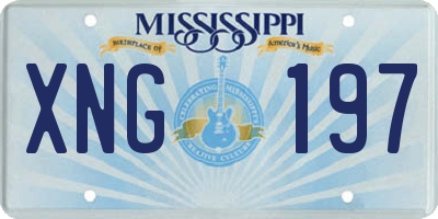 MS license plate XNG197