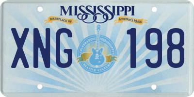 MS license plate XNG198