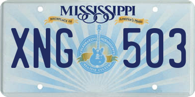 MS license plate XNG503