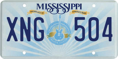 MS license plate XNG504