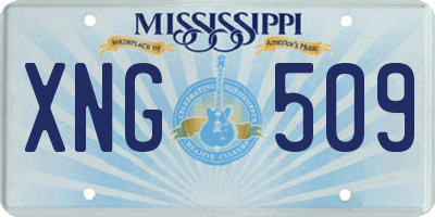 MS license plate XNG509