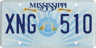 MS license plate XNG510