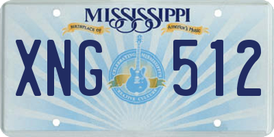 MS license plate XNG512