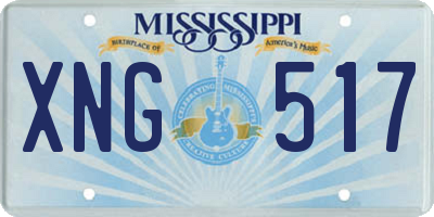 MS license plate XNG517