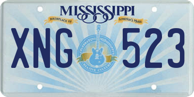 MS license plate XNG523