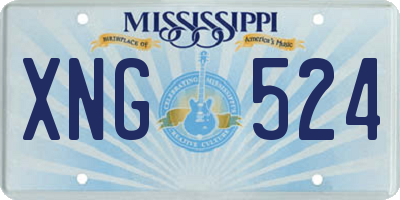 MS license plate XNG524