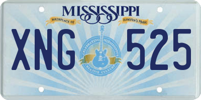 MS license plate XNG525