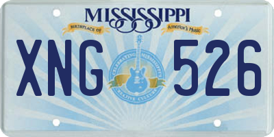 MS license plate XNG526