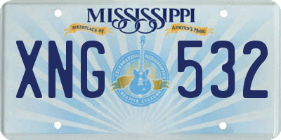 MS license plate XNG532