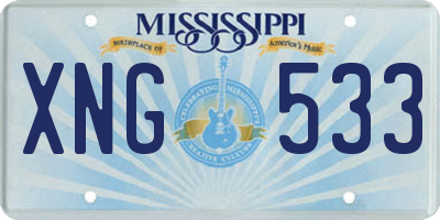 MS license plate XNG533