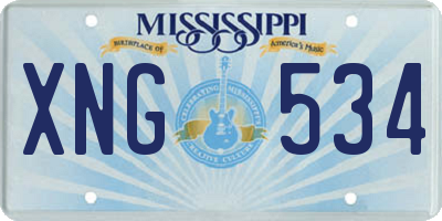 MS license plate XNG534