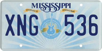 MS license plate XNG536