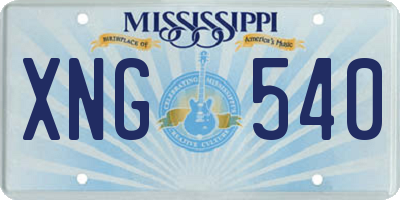 MS license plate XNG540