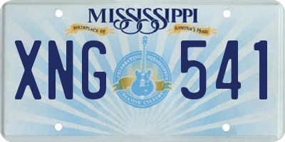 MS license plate XNG541