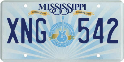 MS license plate XNG542