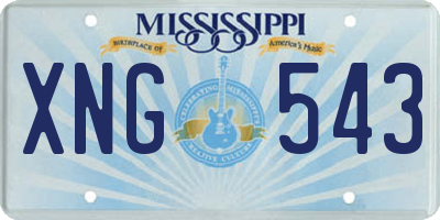 MS license plate XNG543