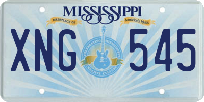 MS license plate XNG545