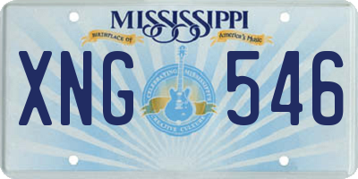 MS license plate XNG546