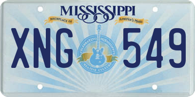 MS license plate XNG549