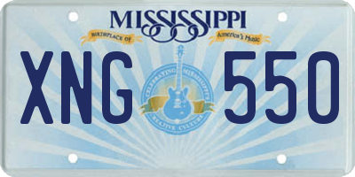 MS license plate XNG550