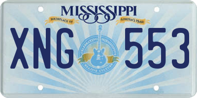 MS license plate XNG553