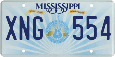 MS license plate XNG554