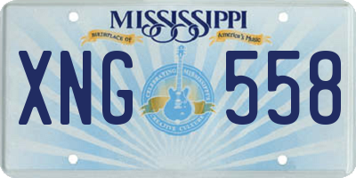 MS license plate XNG558