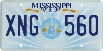 MS license plate XNG560